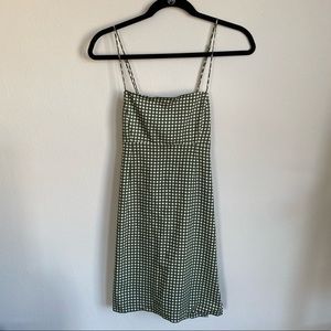 NWOT Green gingham mini dress